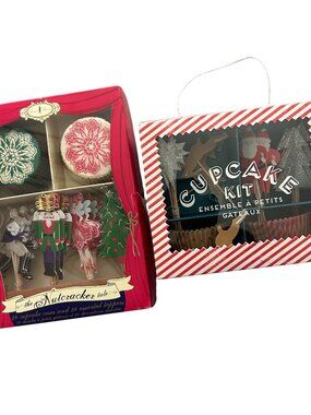 New Meri Meri Christmas Cupcake Decorating Kits Nutcracker & Jingle All The Way
